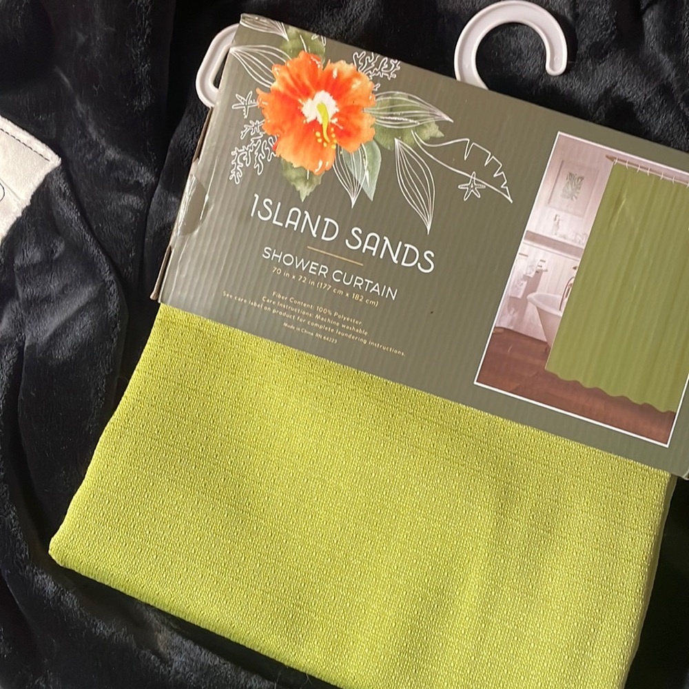 New Shower Curtain Island Sands Green